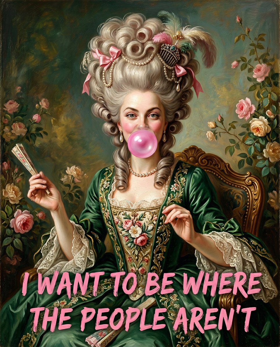 Preview image for 18th Century Woman Blowing Bubblegum prompt