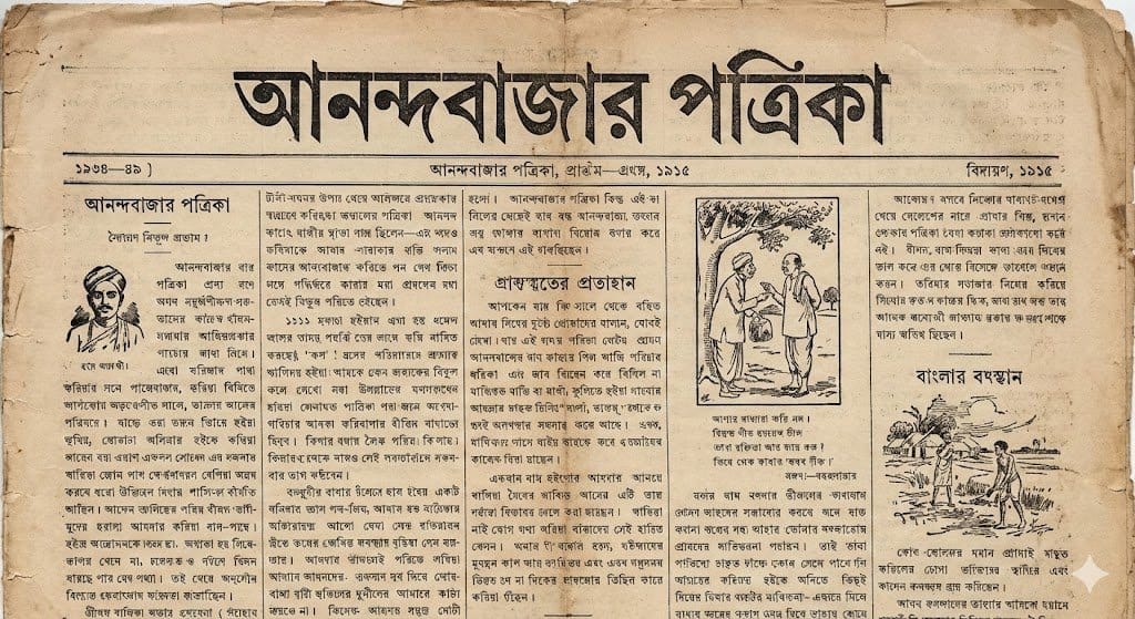 1915 Bengali newspaper page reconstruction - AI Generated AI Art Style Image Example