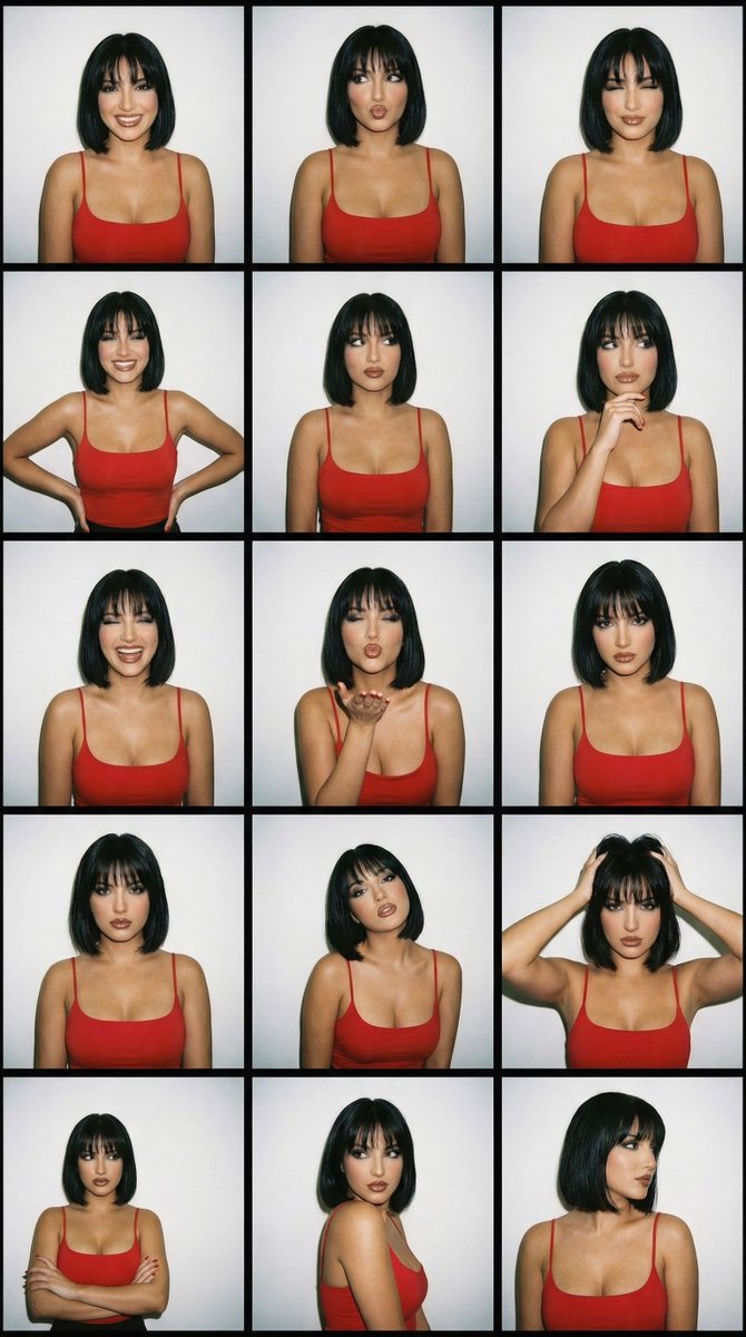 Preview image for 2000s Photobooth Contact Sheet Grid Prompt prompt
