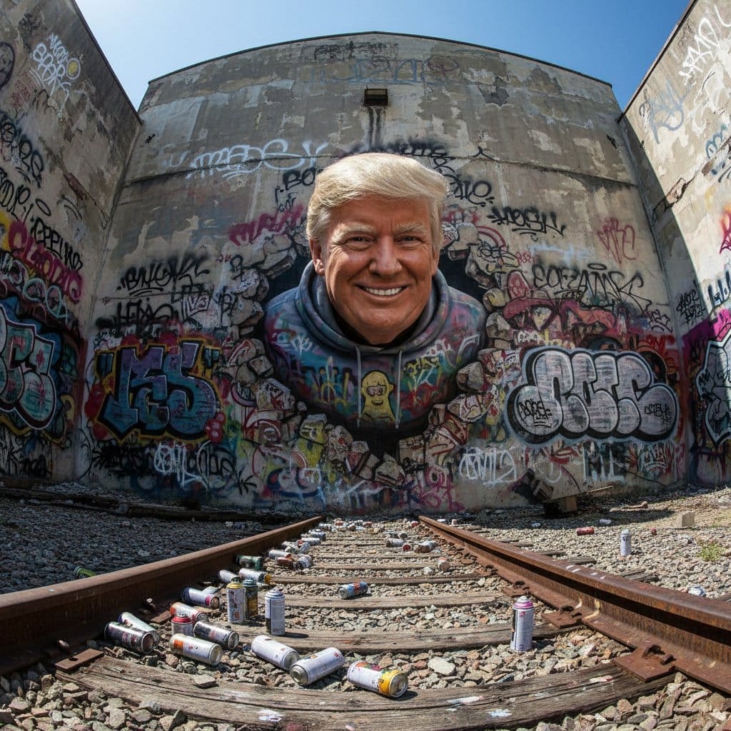 3D Breakout Graffiti Mural Portrait - AI Generated Character Style Image Example