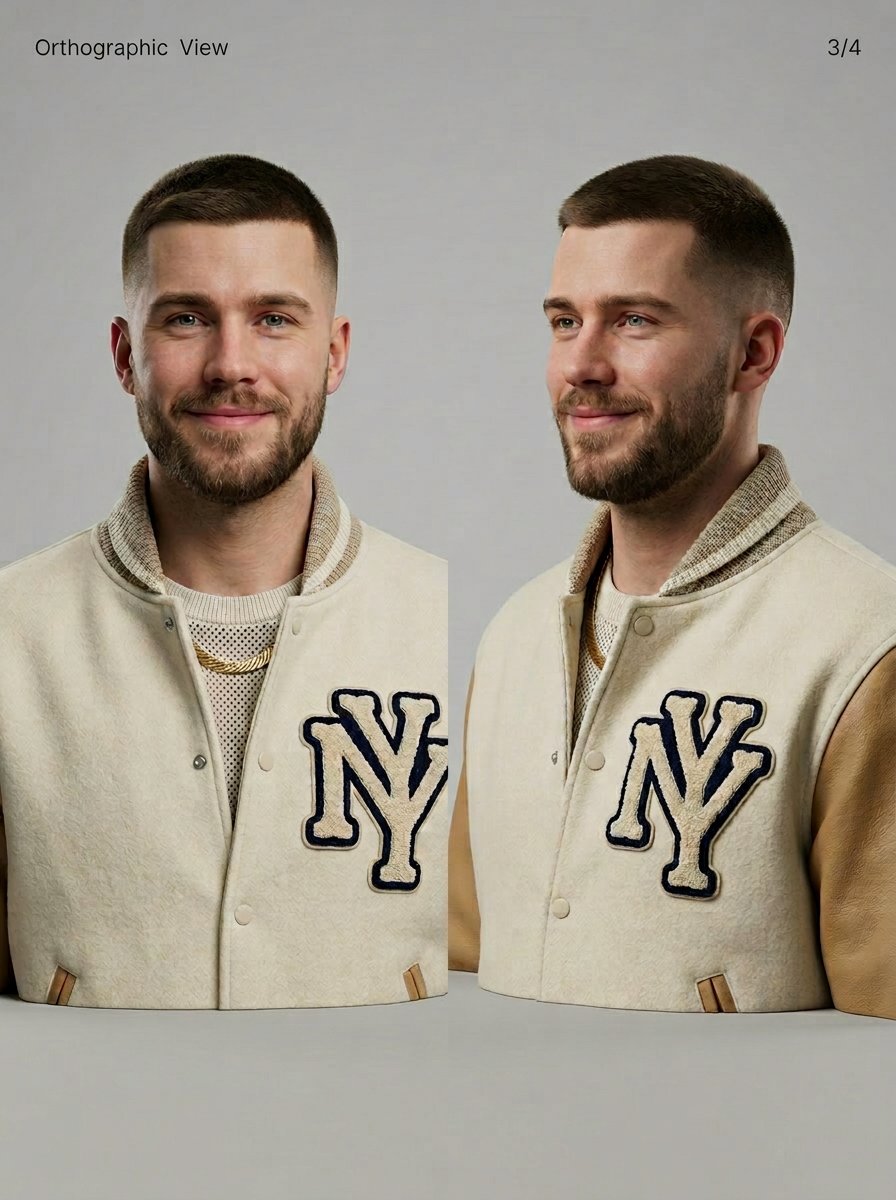 3D Character Sheet for Varsity Jacket Prompt - AI Art AI Generated Artwork