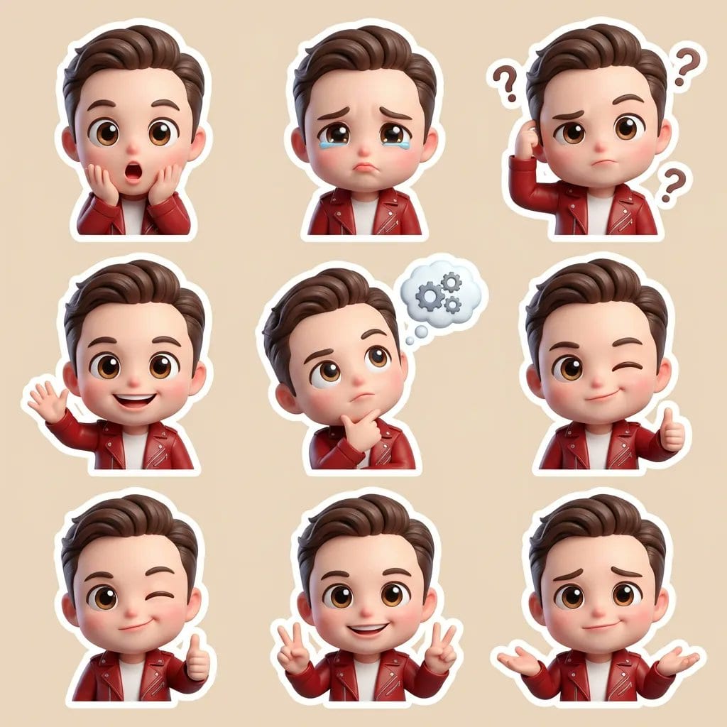 3D Chibi Cartoon Sticker Set Generation Prompt - Prompt IA