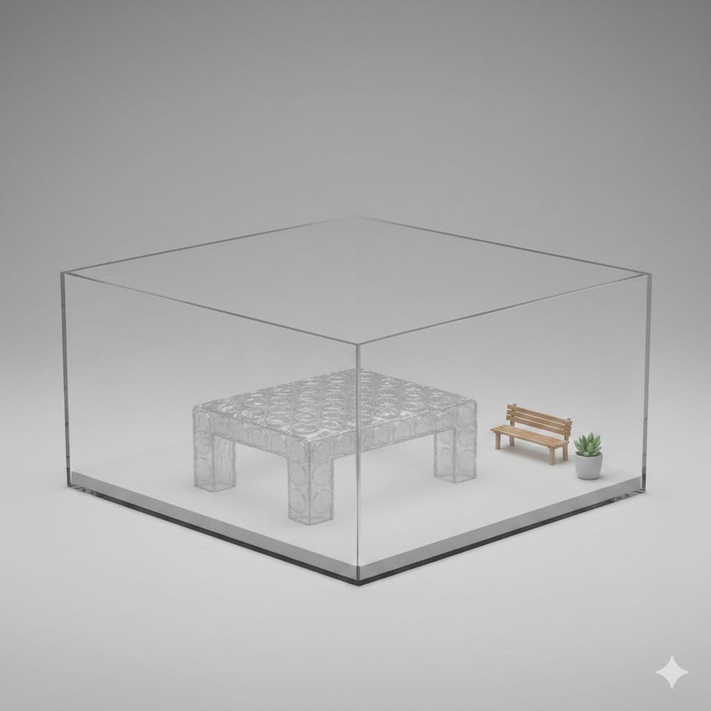 3D Diorama of Transparent Bubble Wrap Phone - AI Generated Realistic Style Image Example