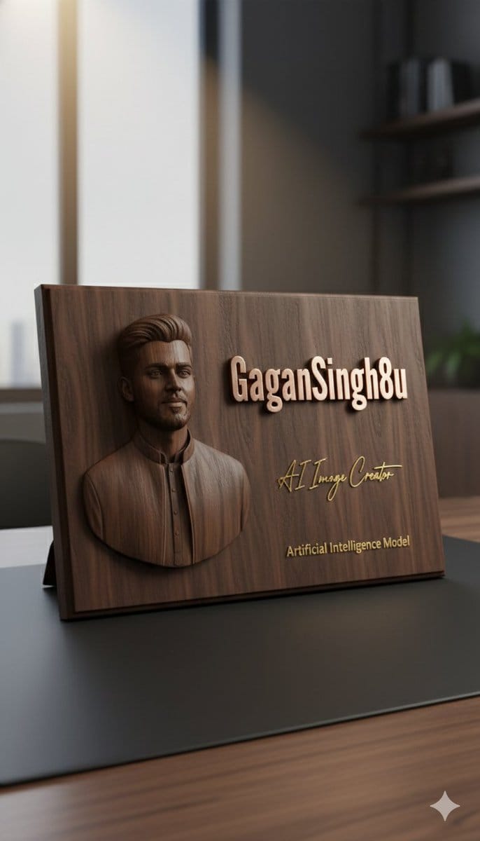 3D Embossed Executive Plaque Mockup from Reference Image - AI提示词