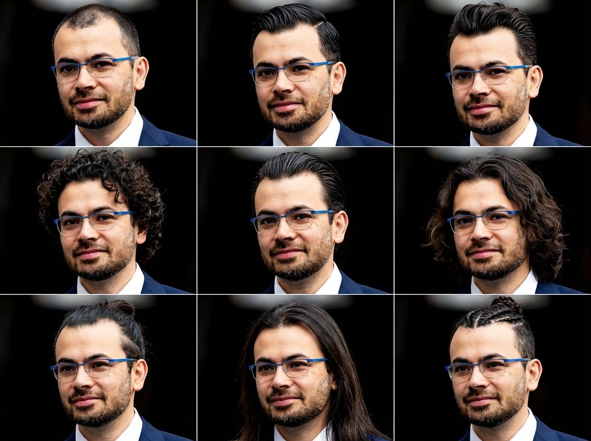 3x3 Hair Style Idea Grid Generation Prompt