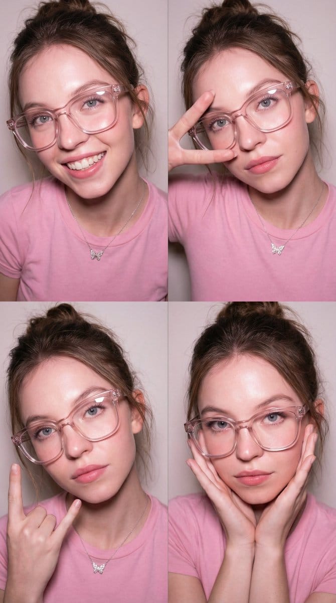 4-Panel Collage Portrait with Flash - AI提示詞