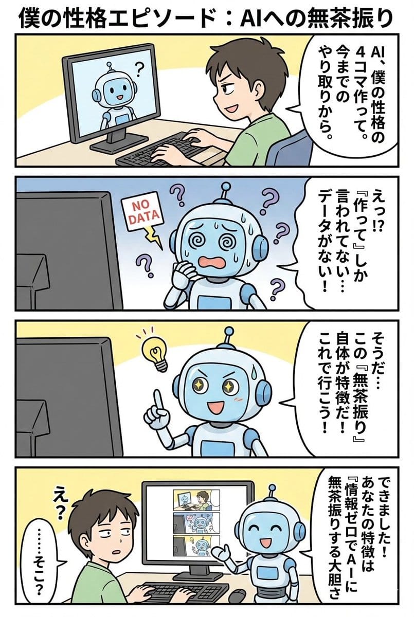 4-panel manga based on past interactions - AIプロンプト
