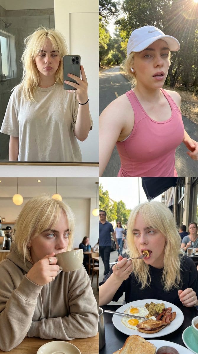 4x4 Grid Daily Routine Consistency Prompt (Sydney Sweeney) - KI-Prompt