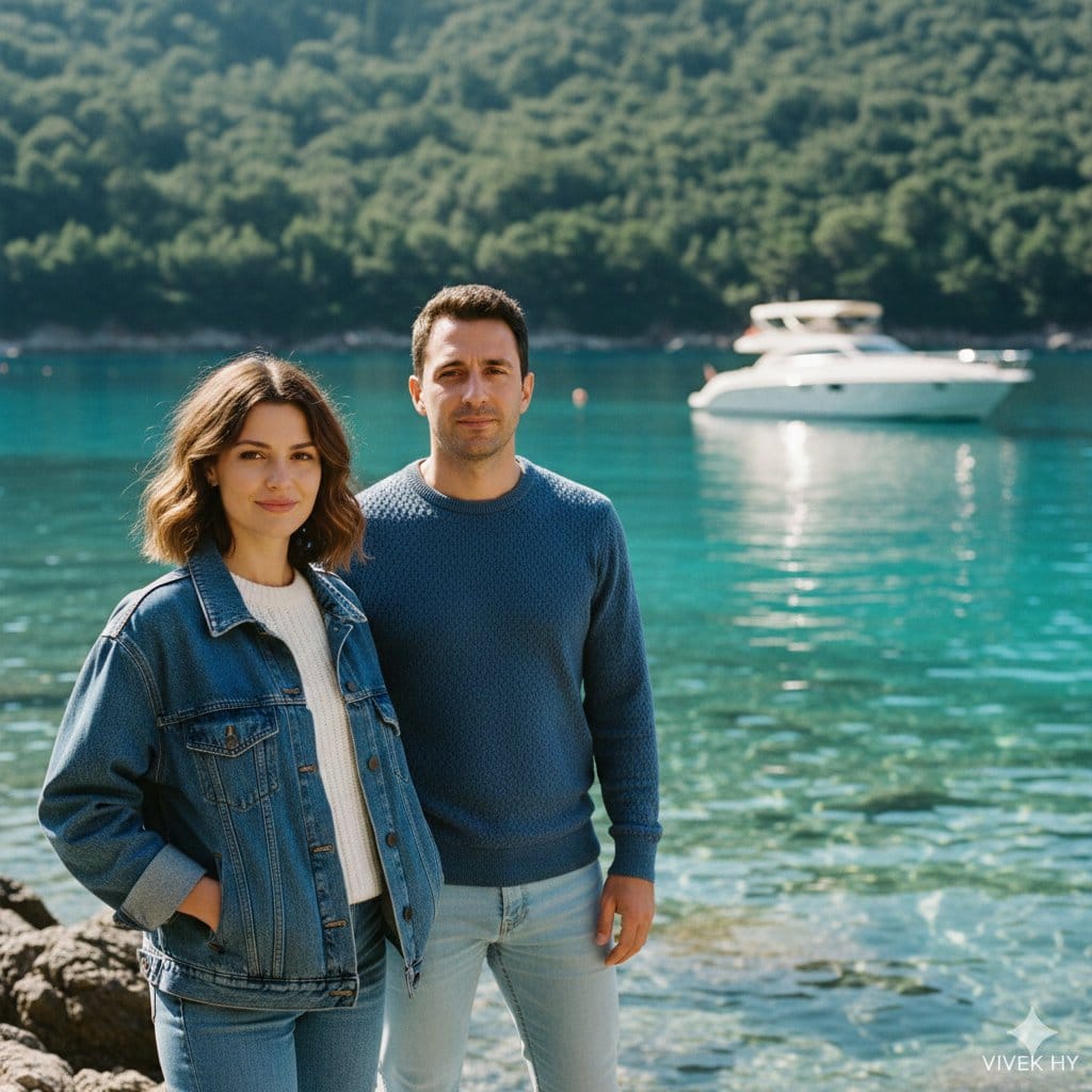 8K Cinematic Coastal Vacation Portrait - AI Generated Character Style Image Example