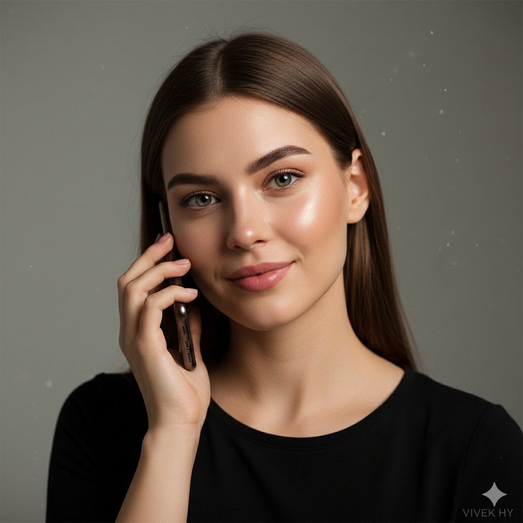 8K Hyper-realistic Portrait on a Phone Call - AI Generated Character Style Image Example