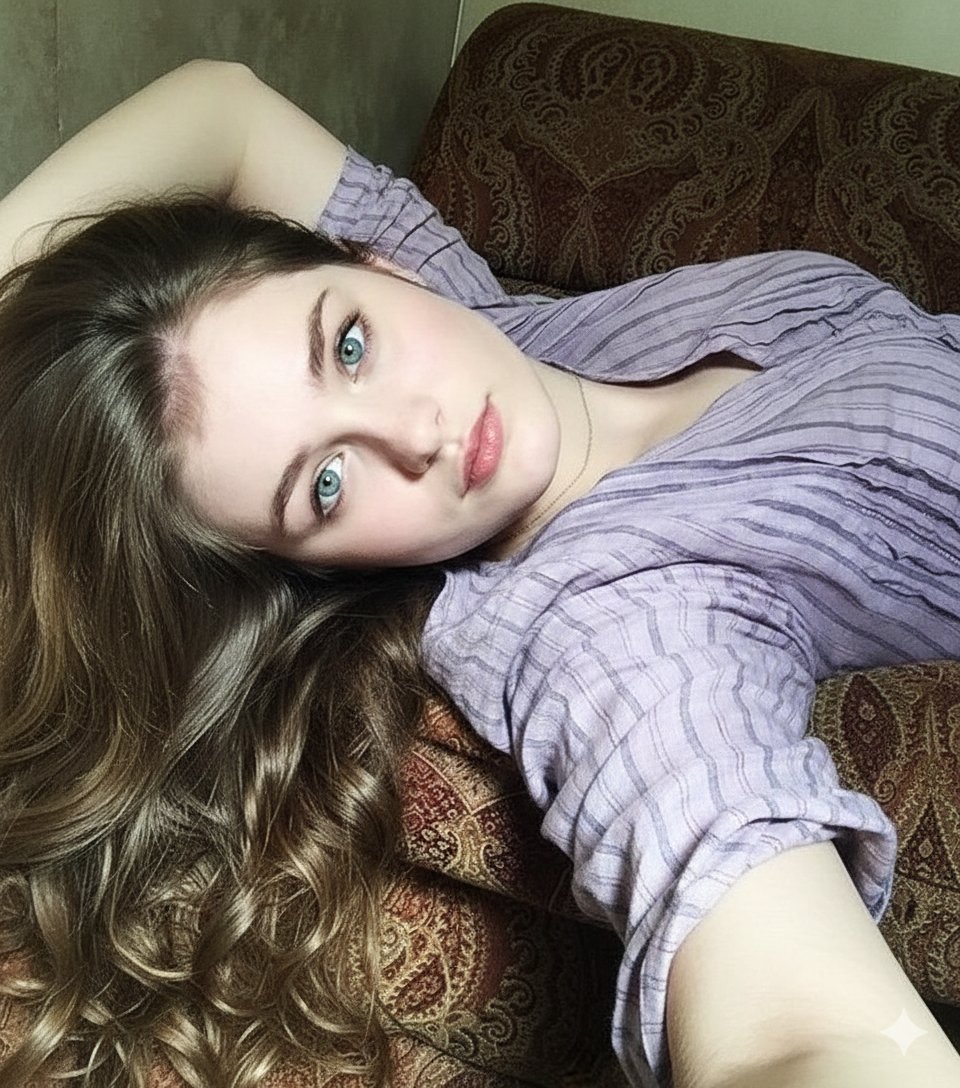 Preview image for 8K Photorealistic Close-Up Selfie Prompt on Ornate Couch prompt