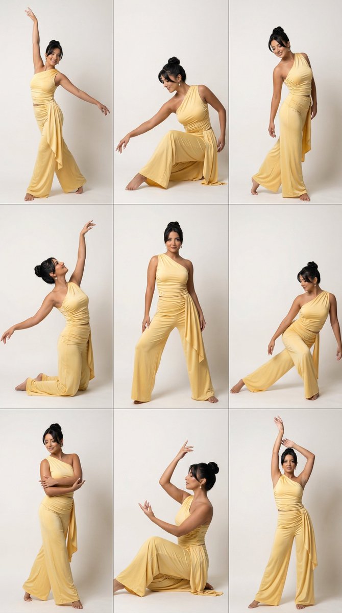 Preview image for 9-Panel Dance Editorial Grid with Identity Lock prompt