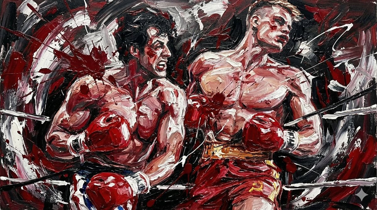 Abstract Expressionist Boxing Match - Prompt de IA