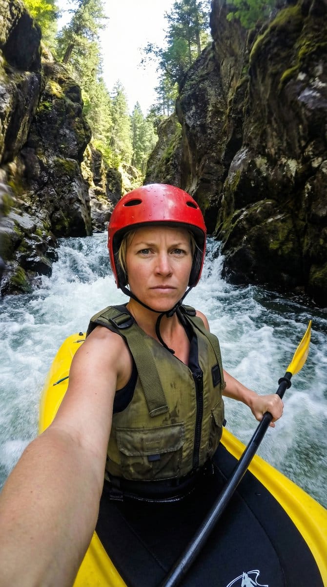 Action Kayaking Selfie Prompt for Google Gemini Nano Banana Pro 2.5 - KI-Prompt
