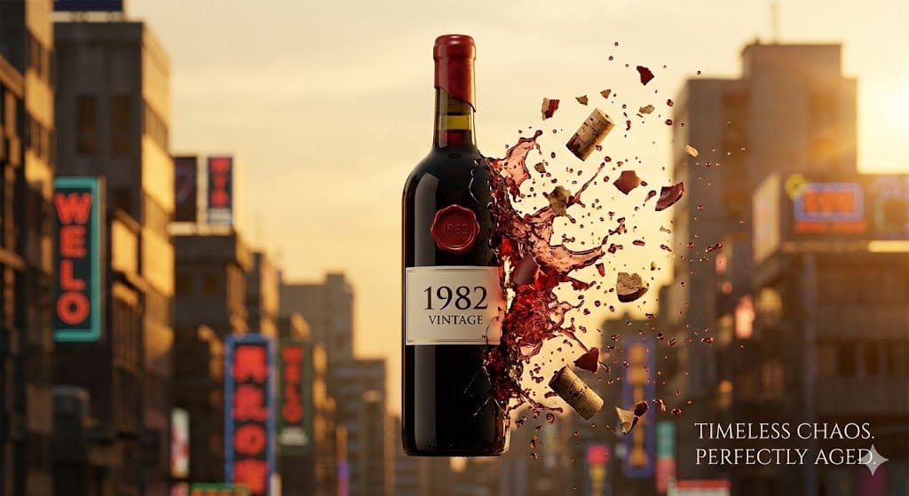 Advertising Visual Prompt: Wine Bottle Product Shot - AI Generated AI Art Style Image Example