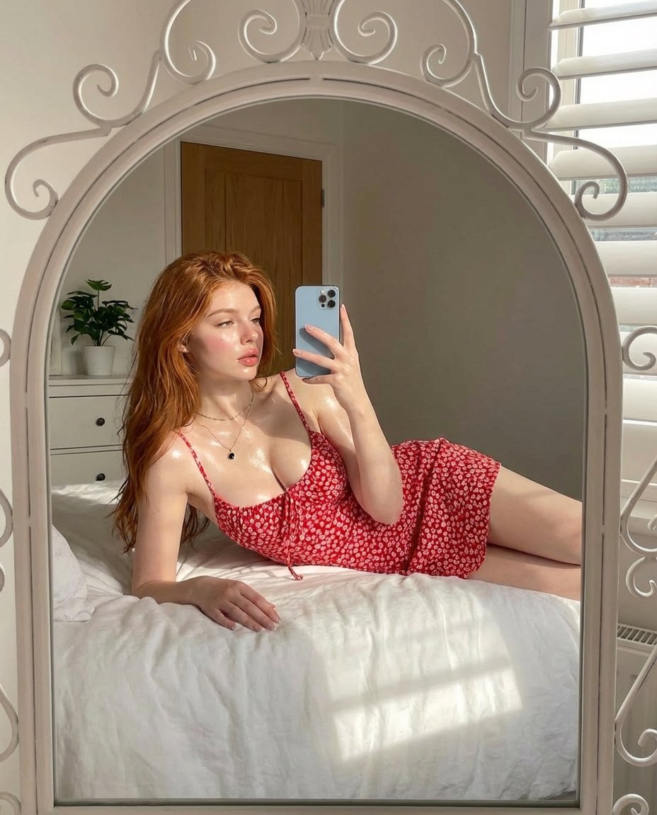 Preview image for Aesthetic Mirror Selfie in Sunlight prompt