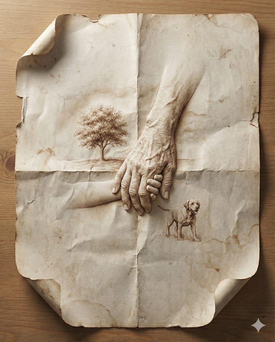 Aged Paper Illusion Promotional Design - AI 프롬프트