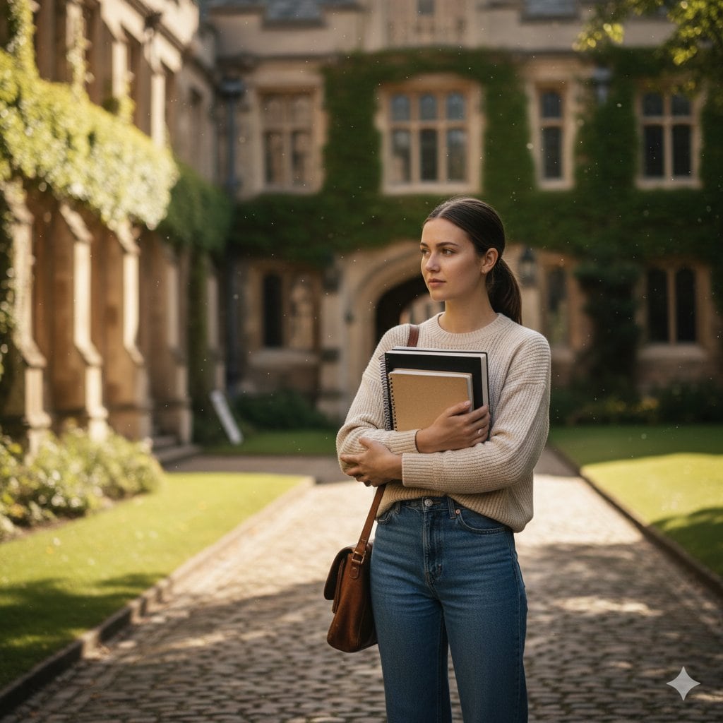 AI image prompt for a girl joining university - KI-Prompt