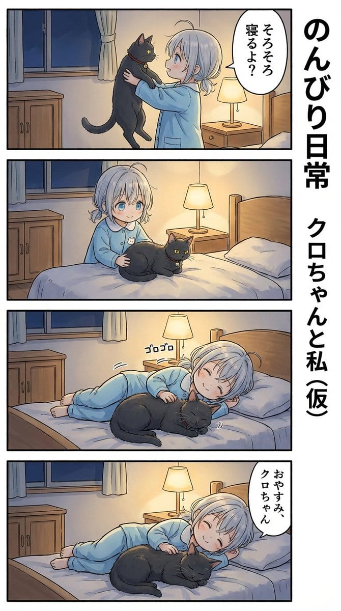 AI Manga: Cat Doesn't Want to Sleep - Prompt IA