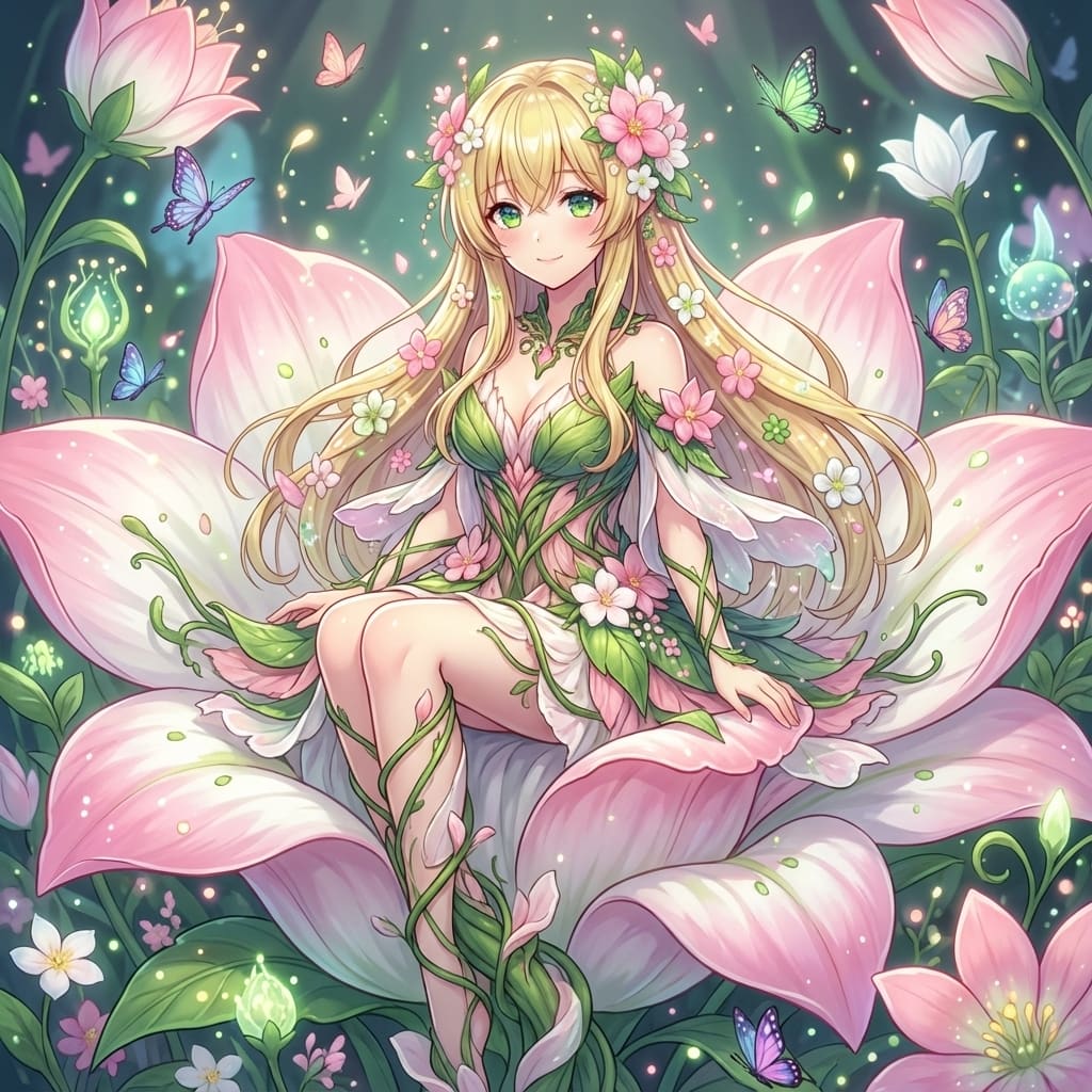 Alraune (Mandragora) Transformation Prompt - AI Generated Character Style Image Example