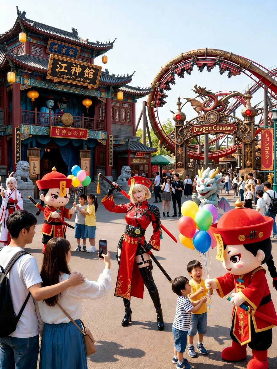 Amusement Park Prompt Template for Character Placement - Prompt IA