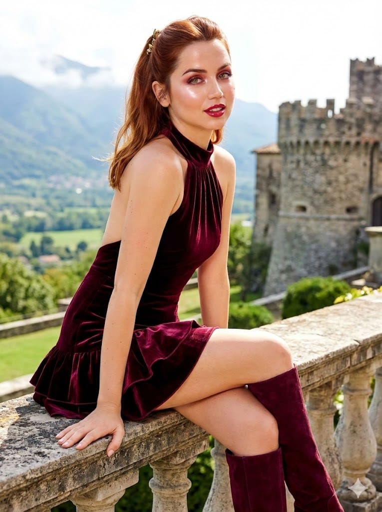 Ana de Armas Luxury Fashion Photography Prompt (Douyin Style) - AI Generated Realistic Style Image