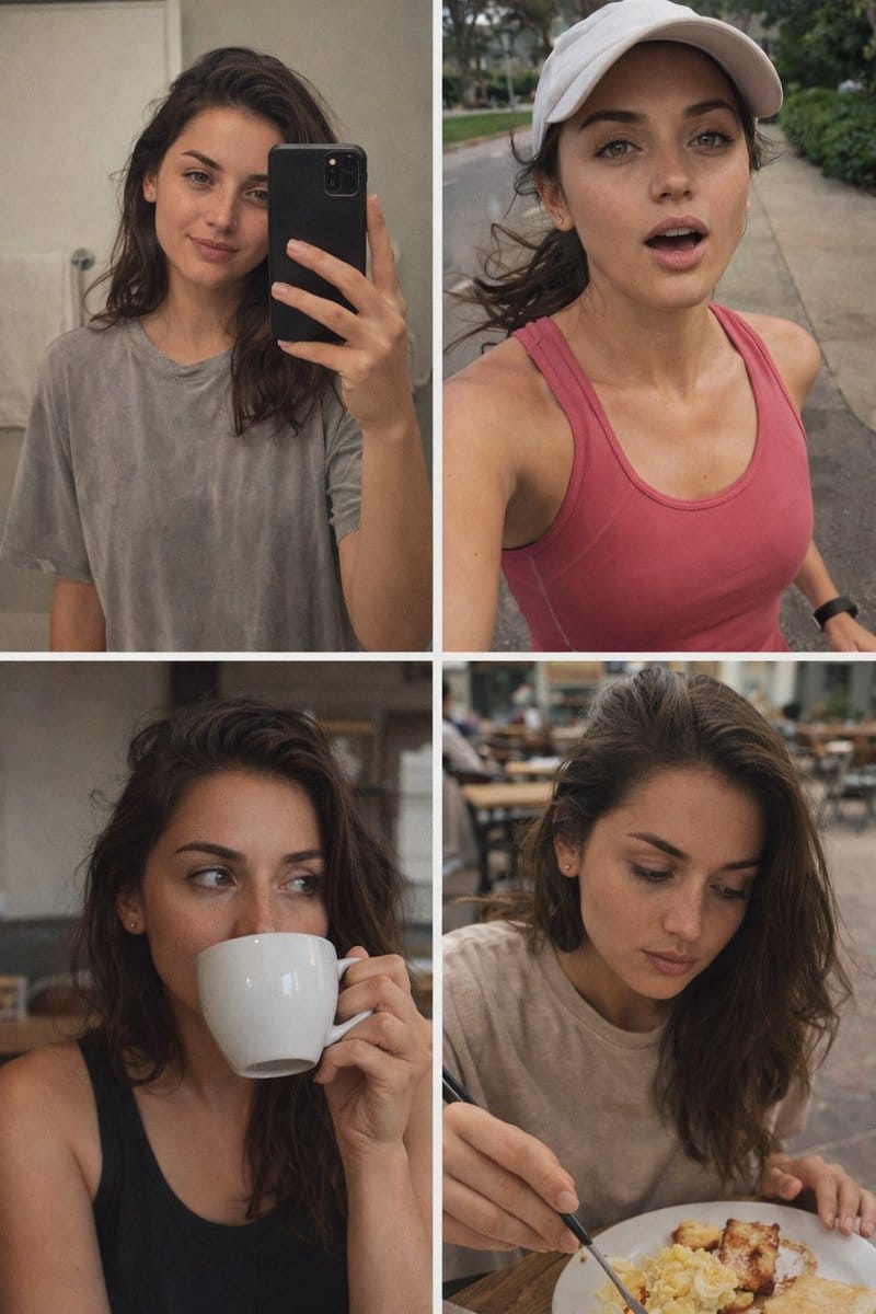 Ana de Armas Daily Routine Grid Prompt (Identity Lock) - Duplicate - KI-Prompt