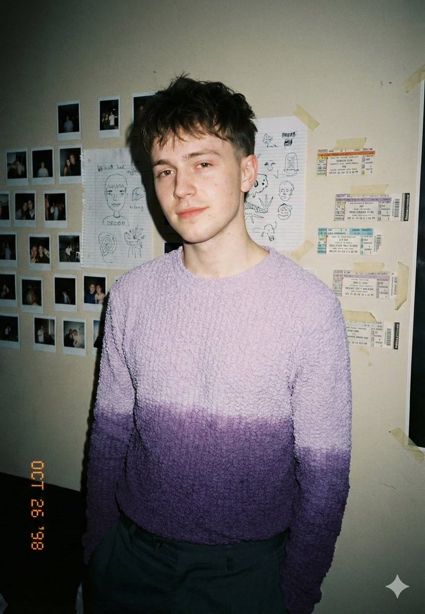 Analog-Inspired Male Portrait with Hard Flash Prompt - AI 프롬프트