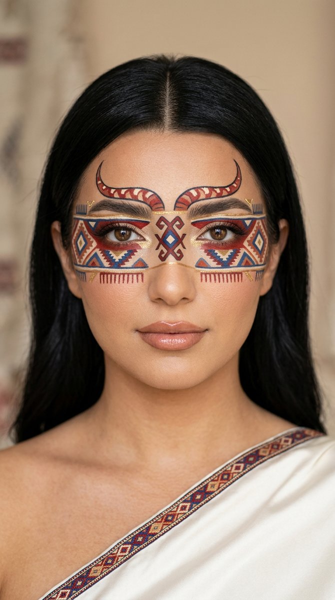 Preview image for Anatolian Kilim Motif Makeup Art prompt
