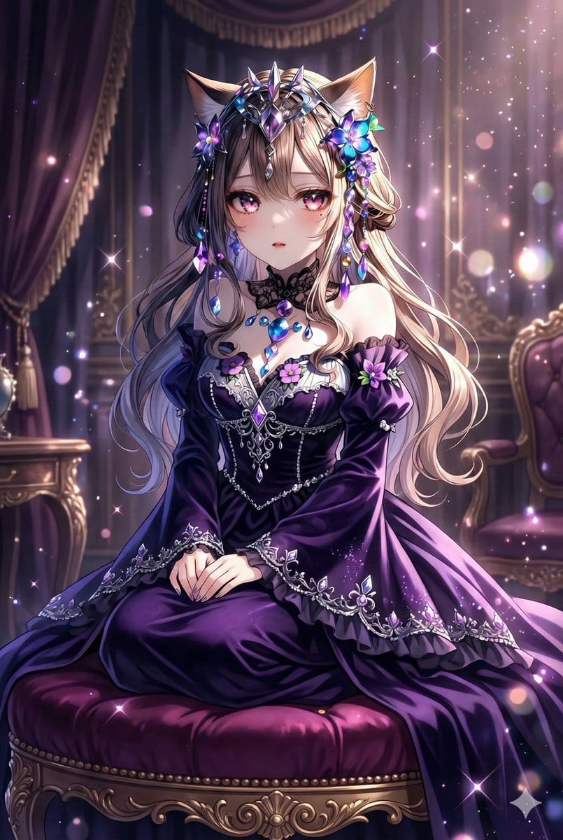 Anime-style seated portrait from face image - AIプロンプト