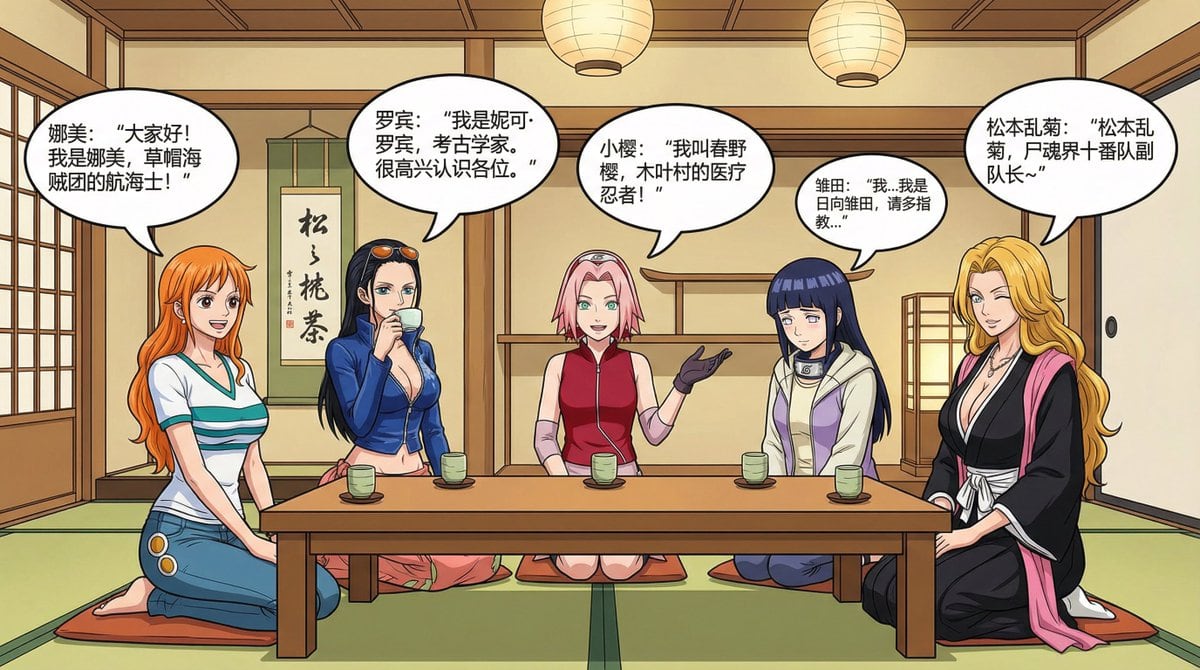 Anime female character compilation story in Chinese comic style - Prompt IA