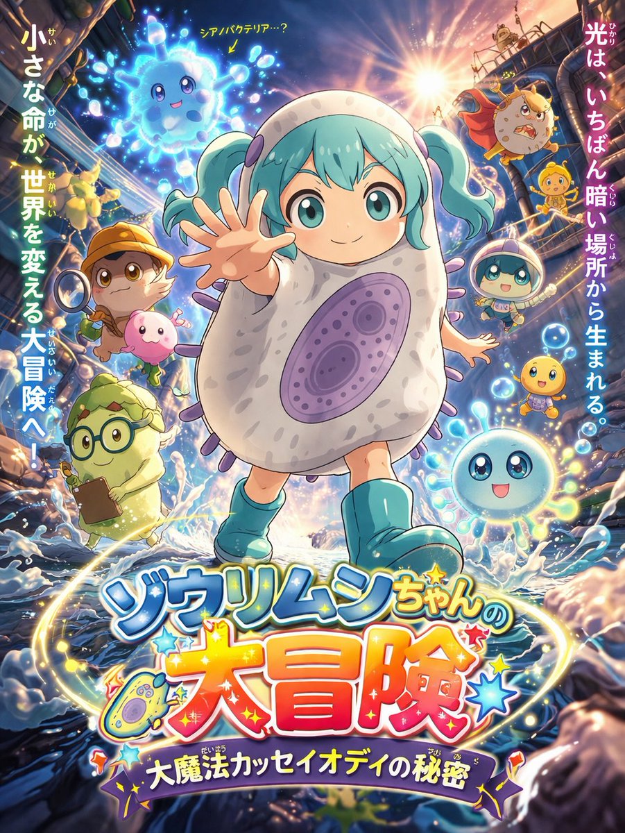 Preview image for Anime Movie Poster for a Paramecium Character prompt