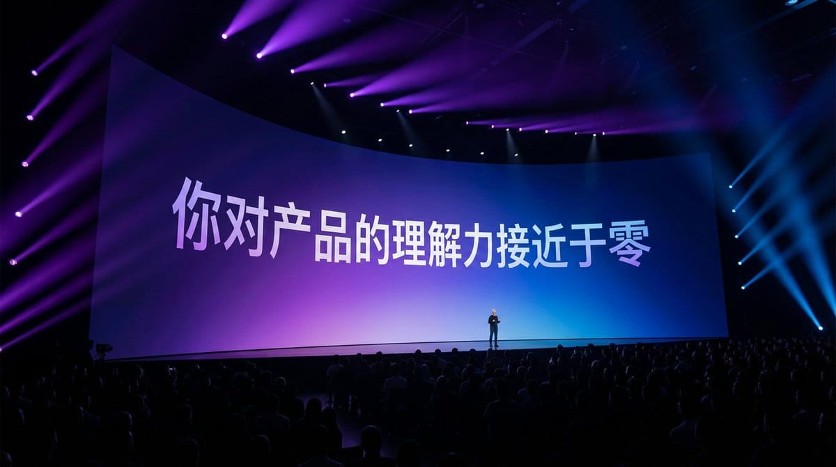 Apple keynote-style event scene from text - AI Generated Realistic Style Image Example