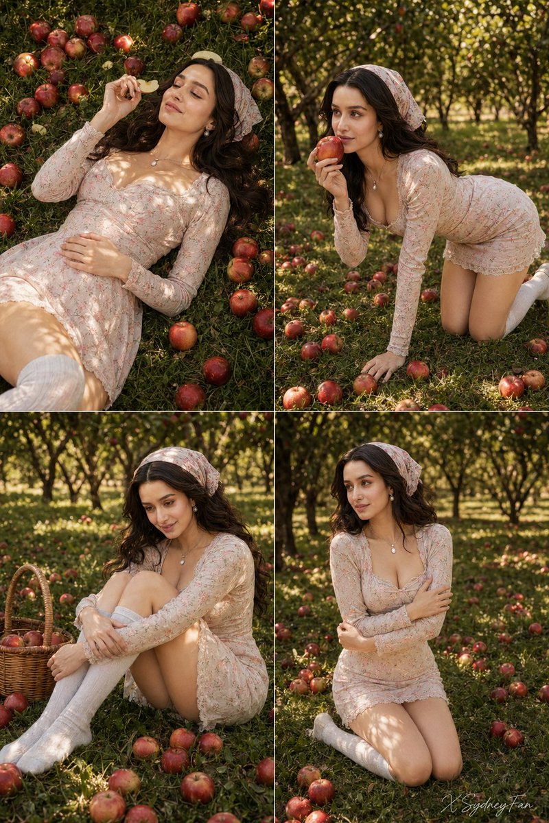 Preview image for Apple Orchard 4-Panel Collage Prompt prompt