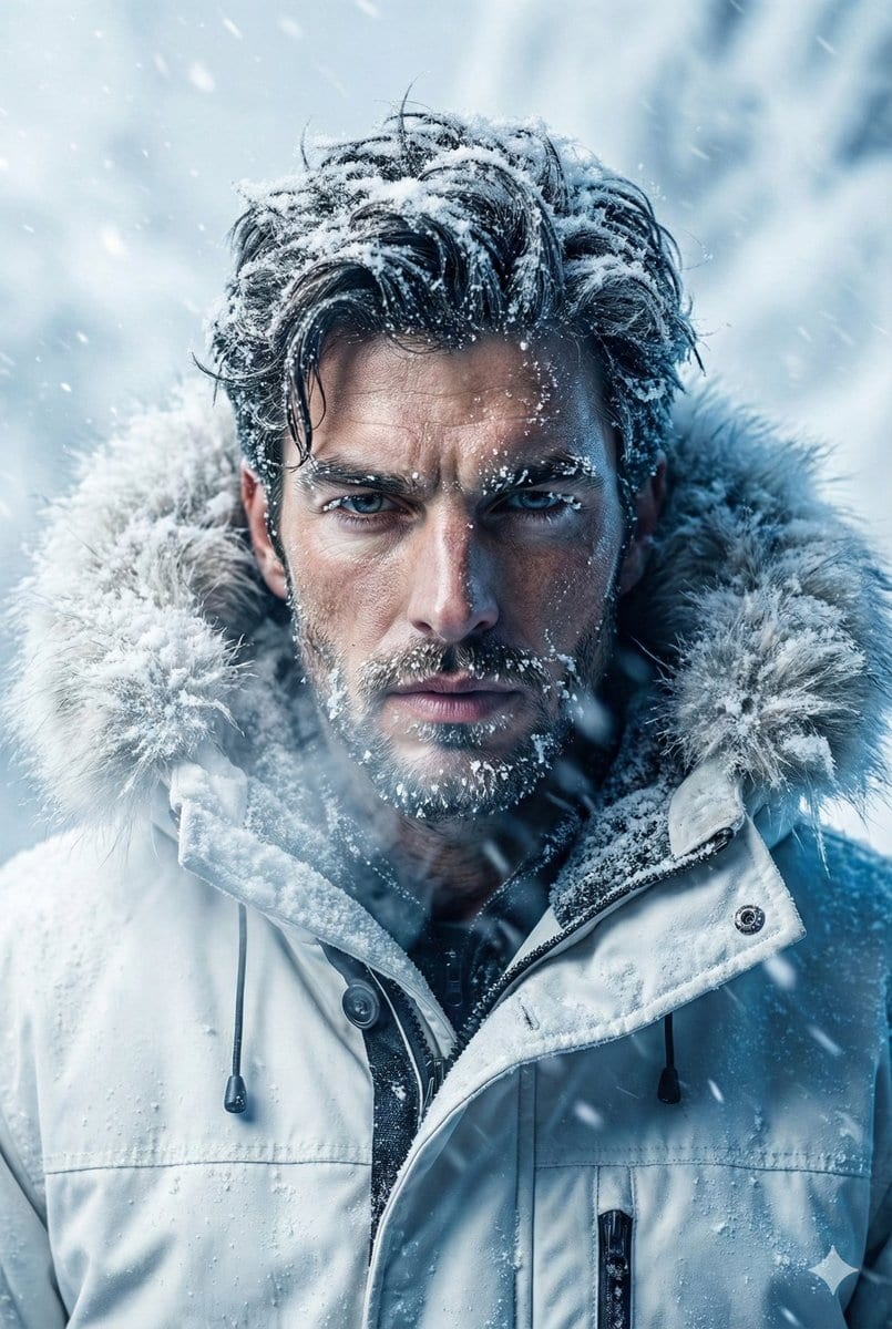 Arctic Explorer Close-Up Portrait - AI 프롬프트
