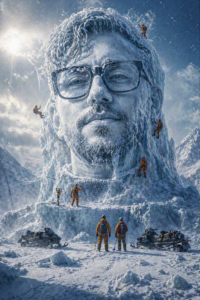 Arctic Glacier Ice Sculpture Prompt - AI Art AI Generated Artwork