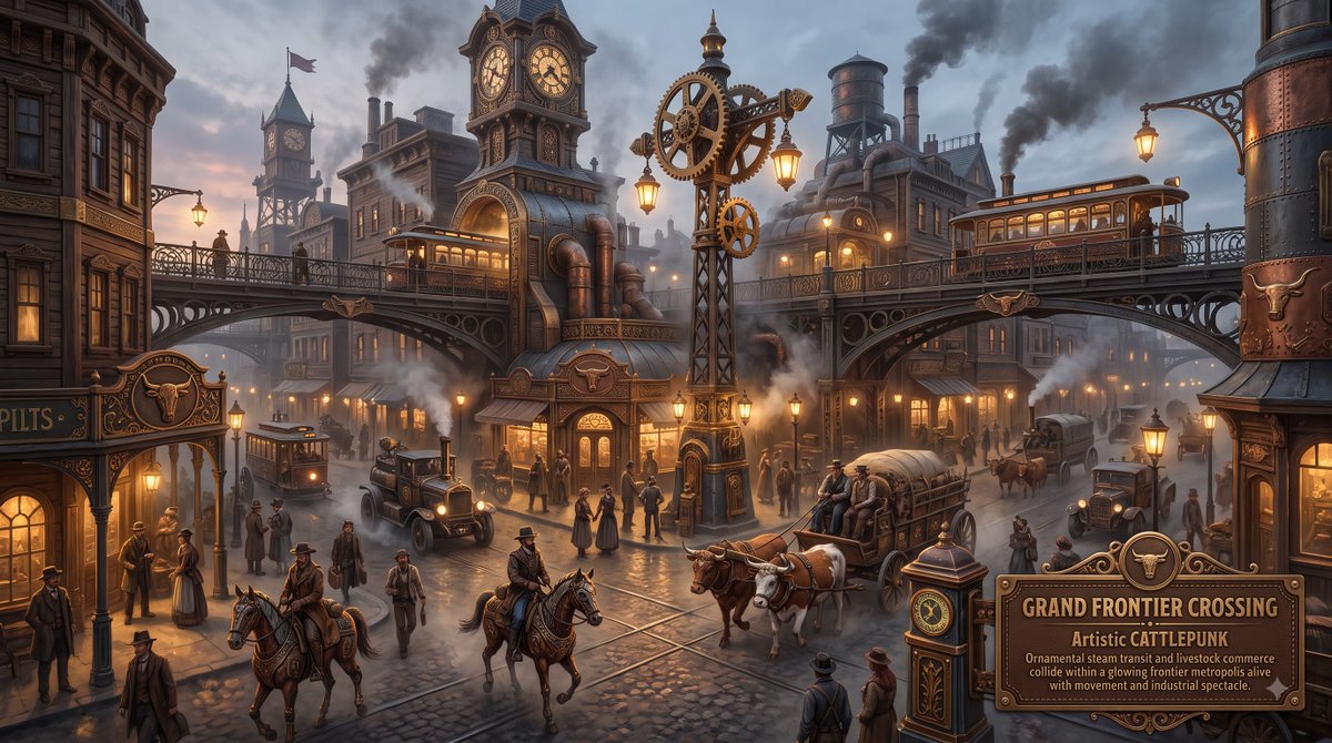 Preview image for Artistic Cattlepunk Street Scene prompt