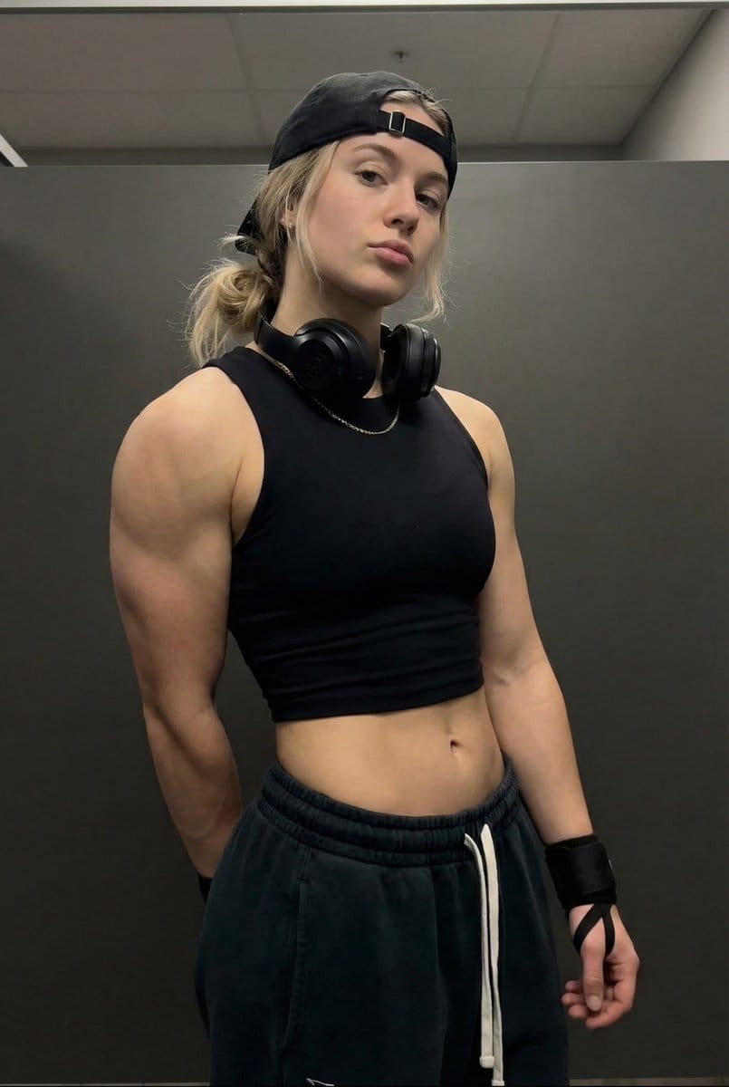 Athletic Woman in Gym Streetwear Portrait - AI Generated Character Style Image Example