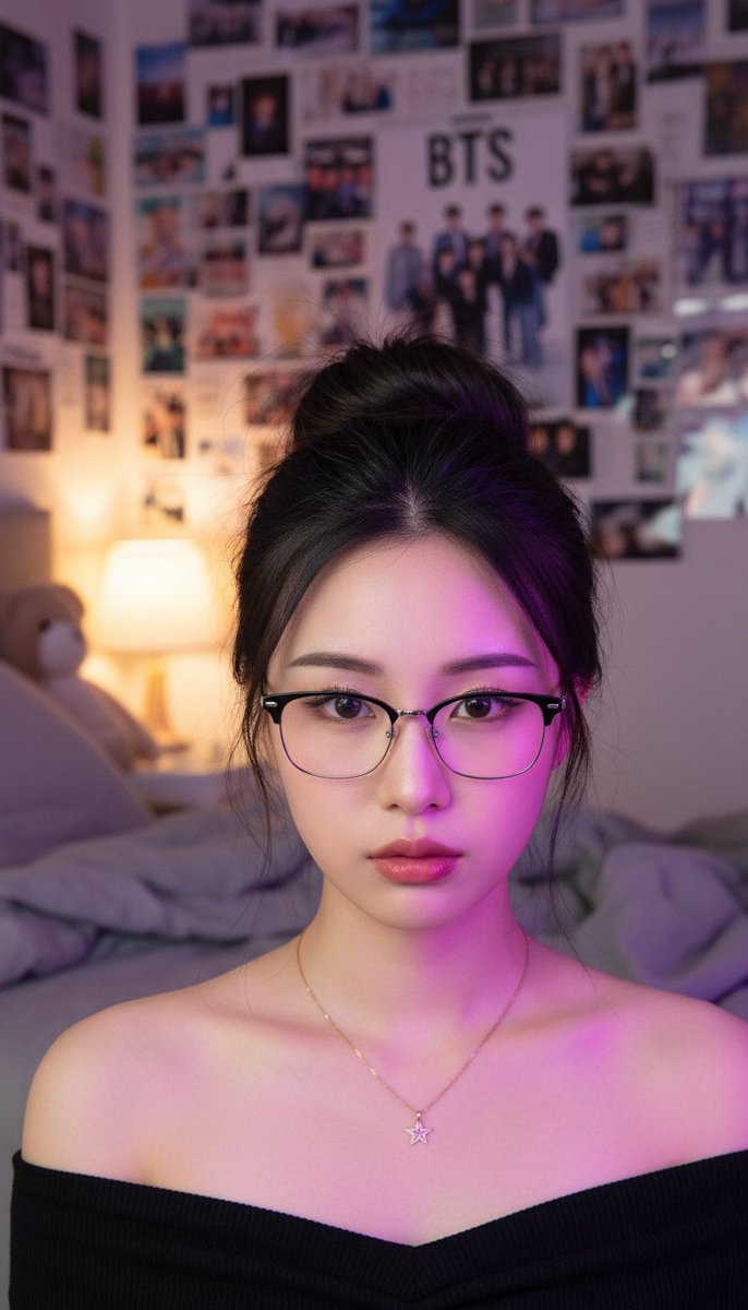 Preview image for Atmospheric K-pop Fan Room Portrait prompt