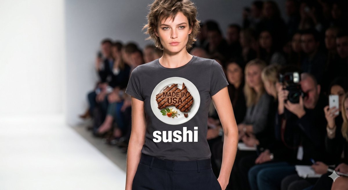 Preview image for Australian Beef T-shirt Fashion Show prompt