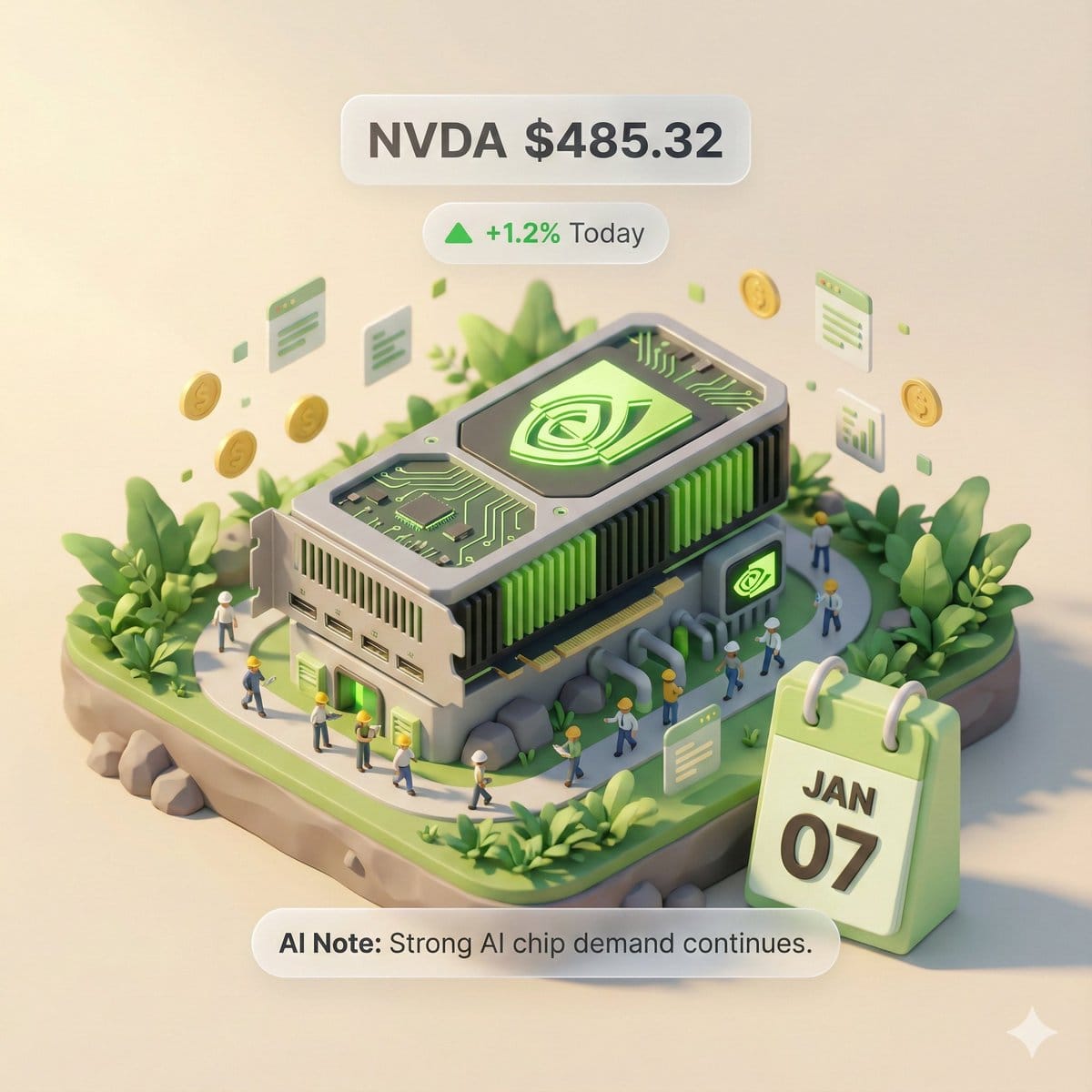Autonomous Financial Artist Prompt for 3D Stock Visualization - نص توجيهي للذكاء الاصطناعي