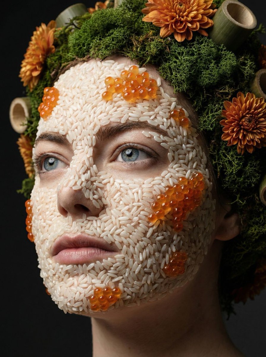 Preview image for Avant-garde portrait with organic grain mosaic texture prompt