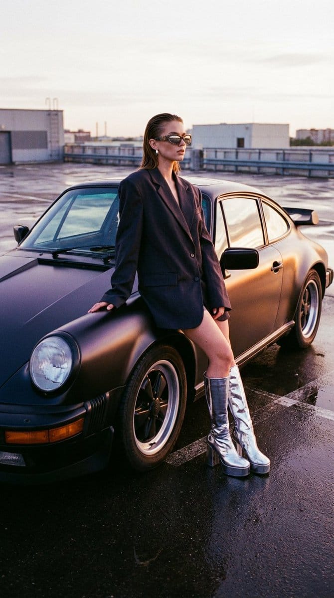 Avant-Garde Streetwear and Vintage Auto Prompt - AI Generated AI Art Style Image Example