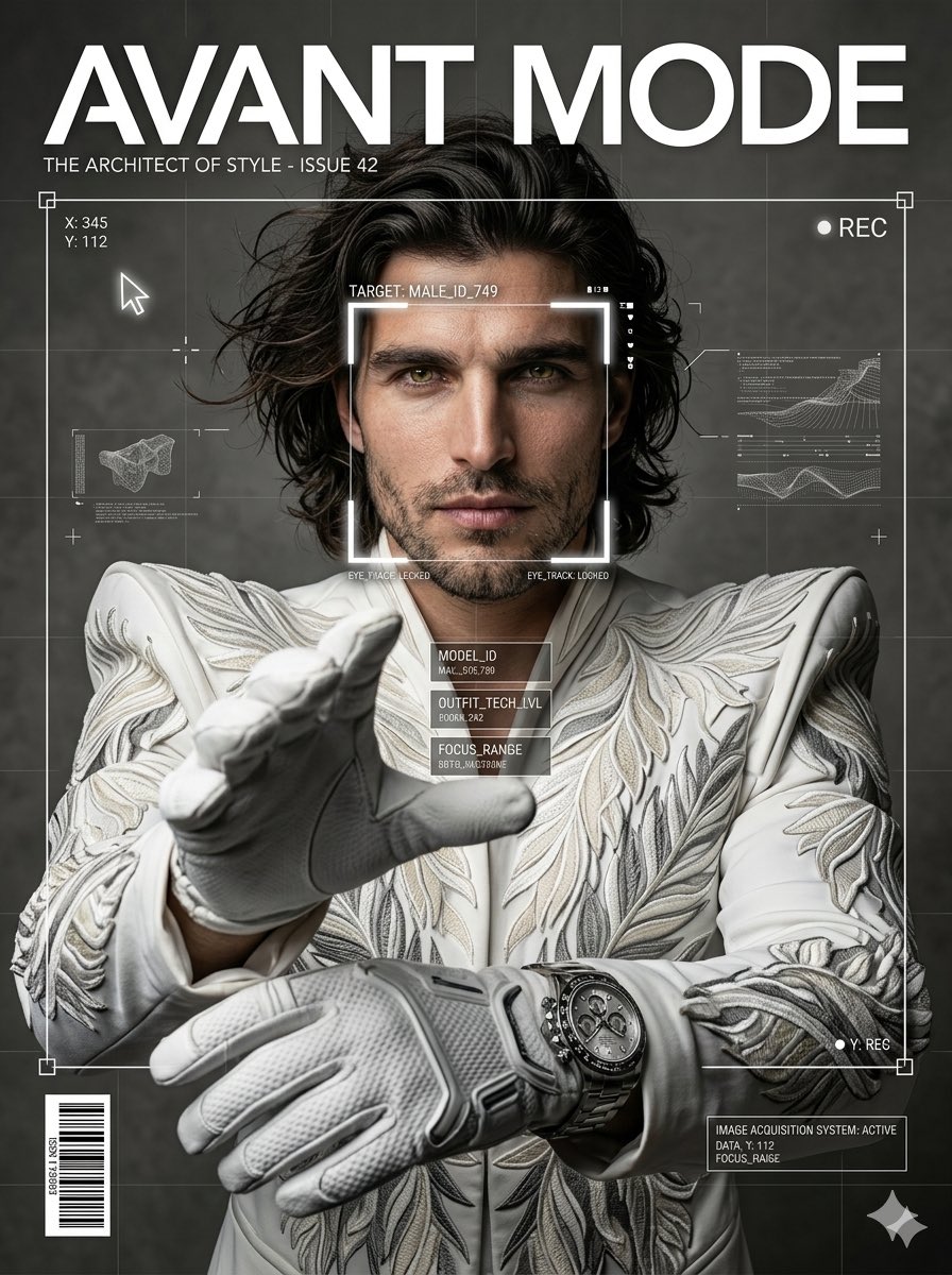 Preview image for Avant-Garde White Couture Portrait prompt