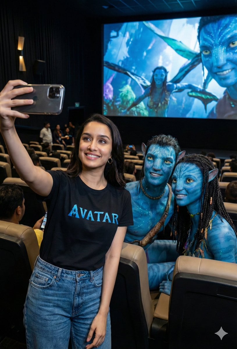 Avatar Movie Selfie in a Cinema Hall - Prompt IA