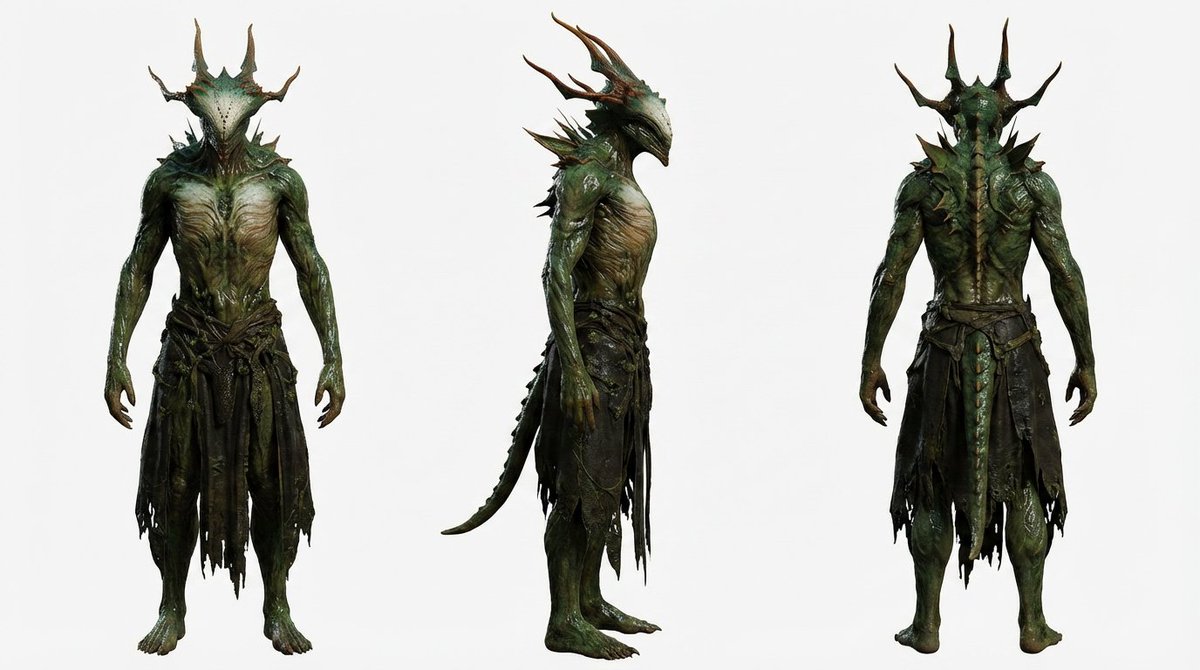 Basic Three-View Character Sheet - AI Art AI Generated Artwork