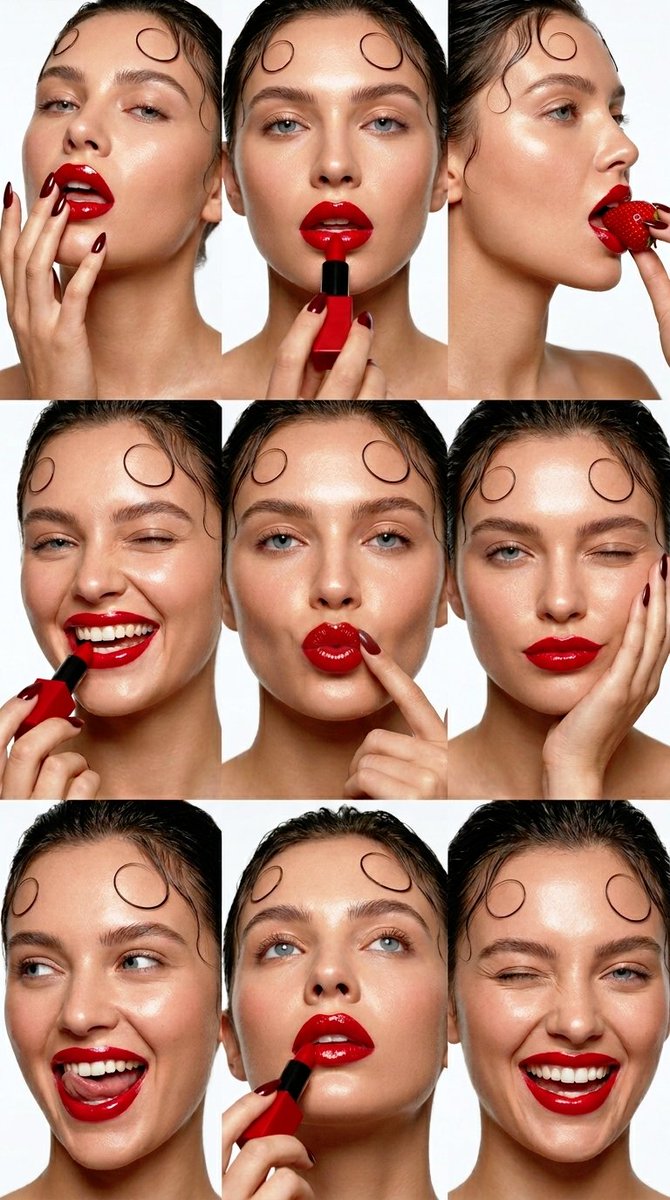Preview image for Beauty Collage Lipstick Grid prompt