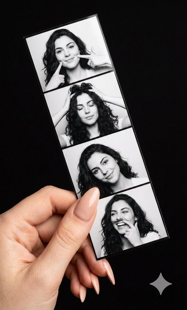 Preview image for Black & White Photo Booth Strip with Hand prompt