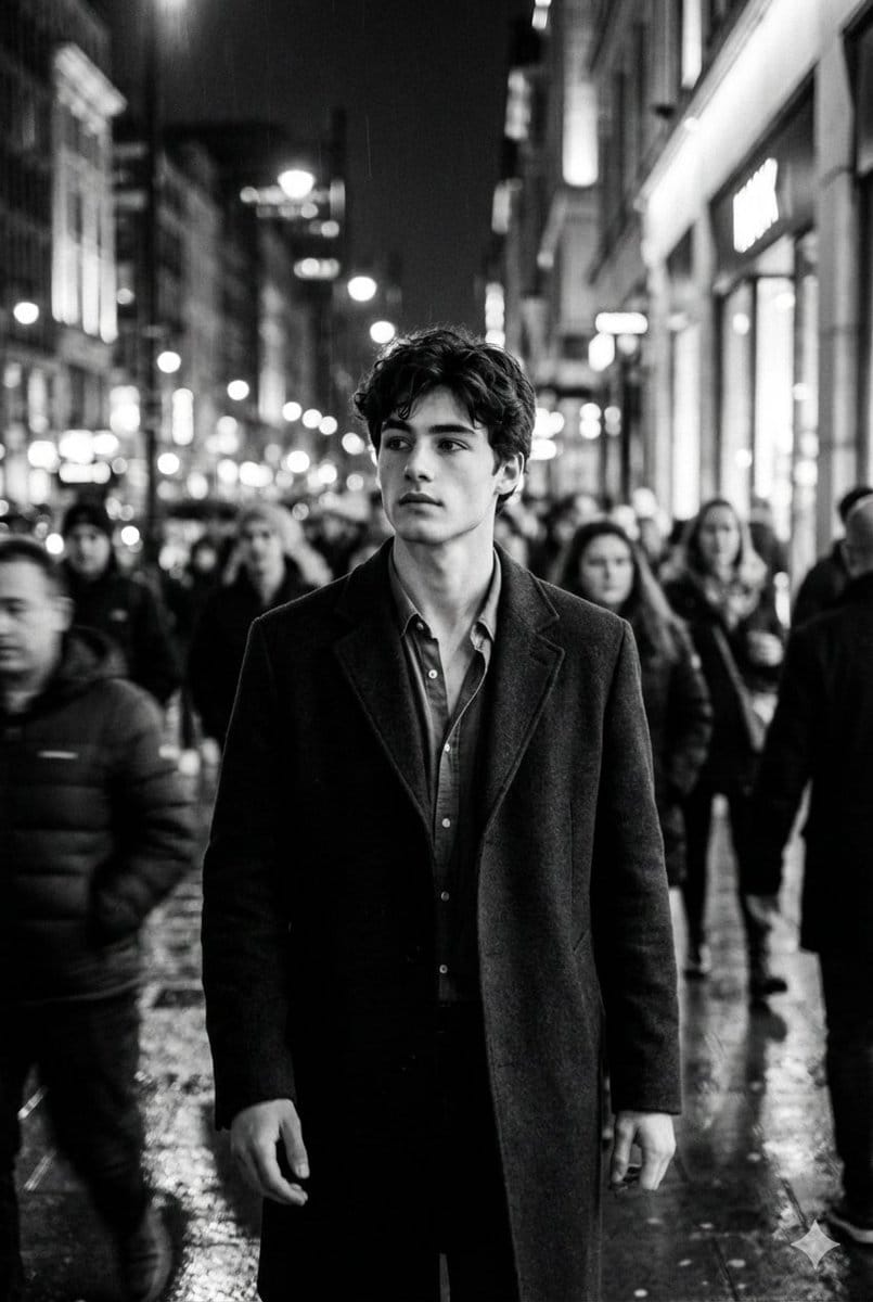 Black and White Cinematic Motion Portrait - Prompt IA