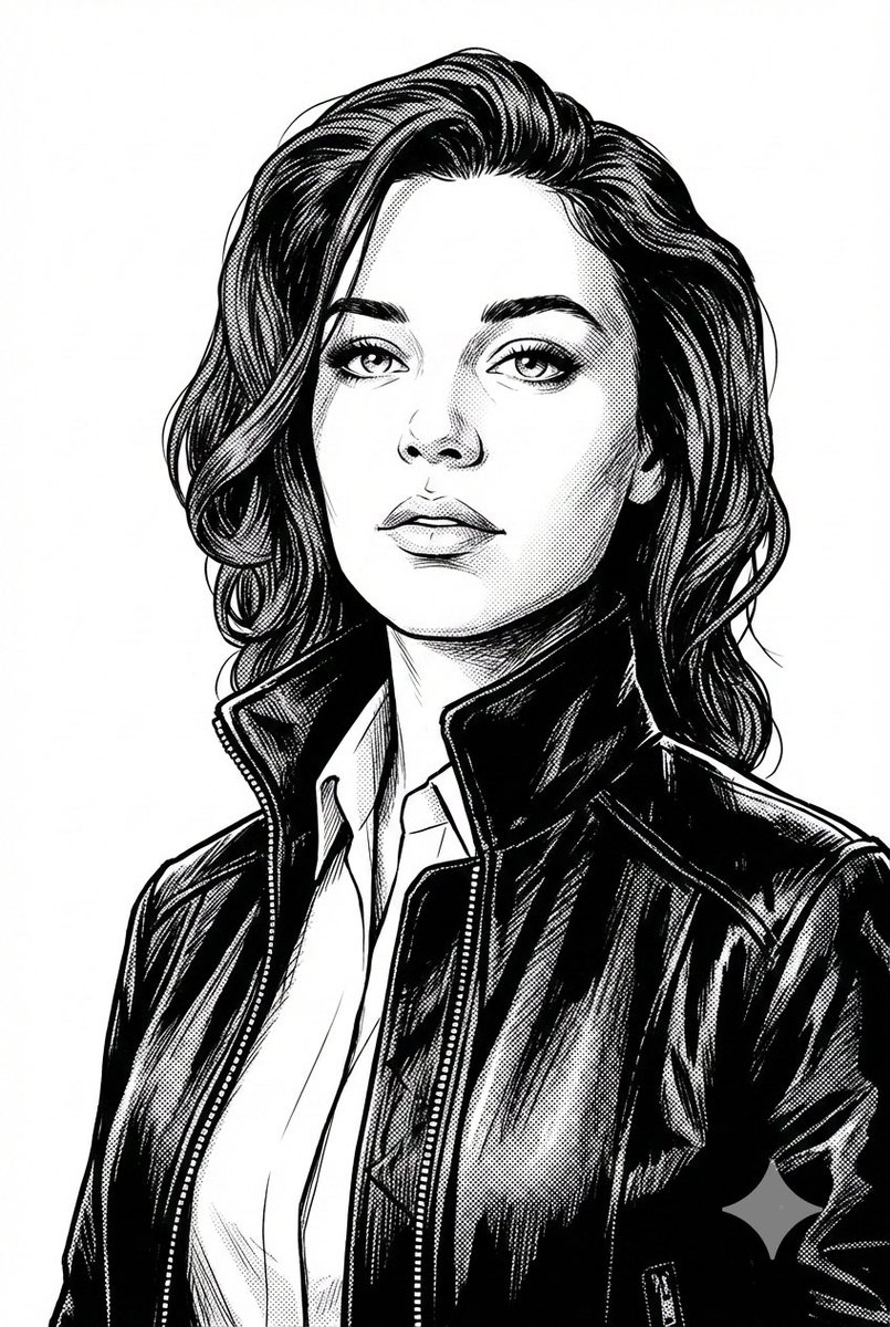 Preview image for Black and White Digital Illustration Portrait prompt